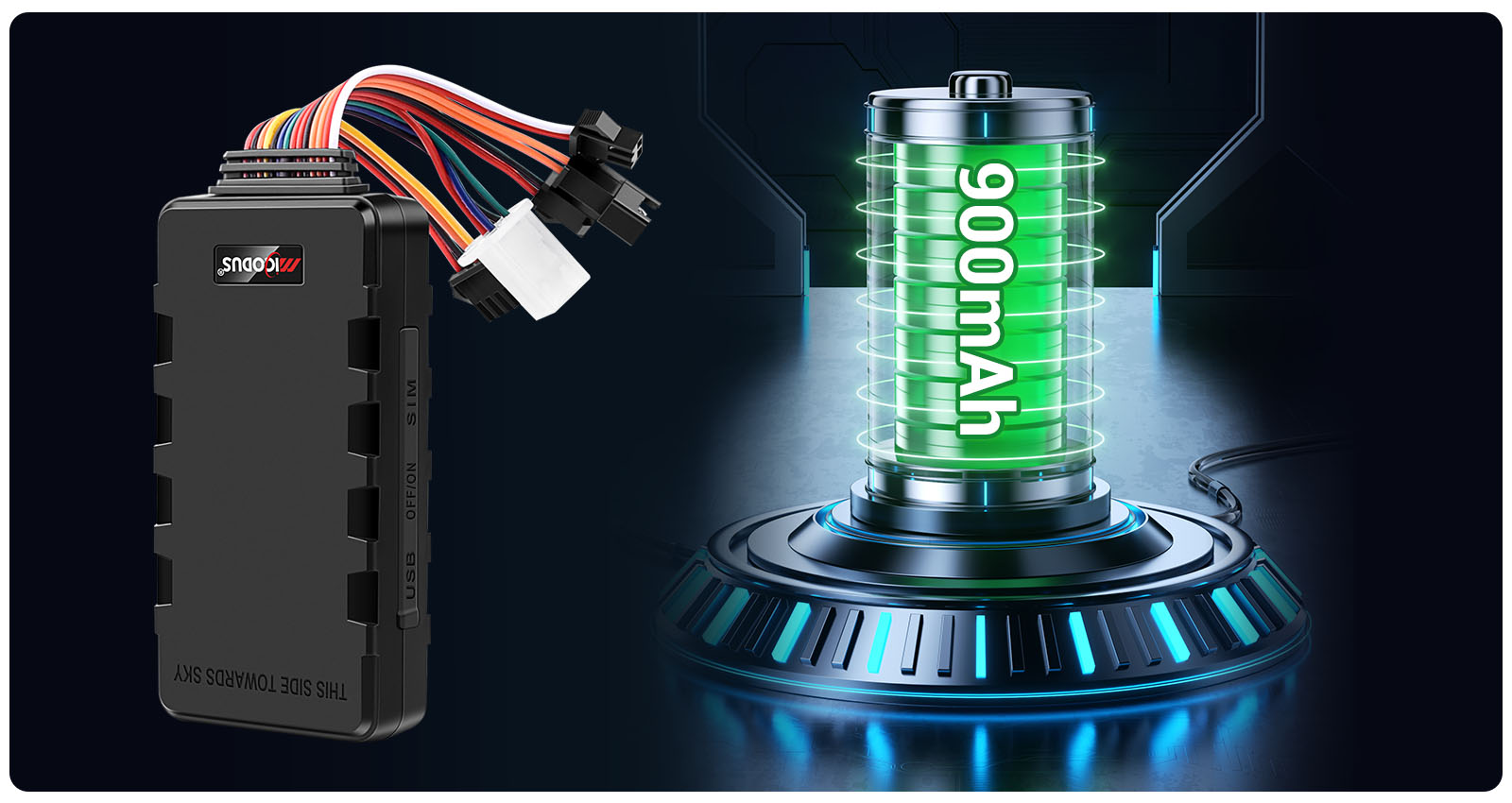 Built‑in 900mAh Battery